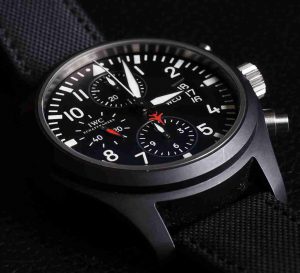 Black Dial Replica IWC Pilot Chronograph Top Gun Ceramic 44mm Watch For New Year