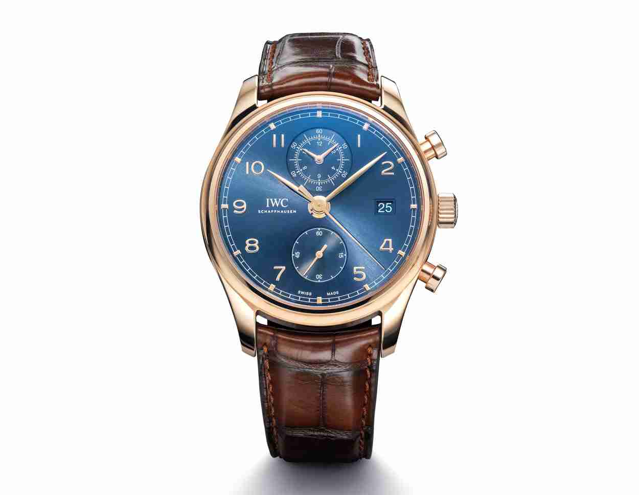 Stunning IWC Portugieser Chronograph Classic Bucherer Blue Dial Edition Red Gold 42mm Replica Watch Review