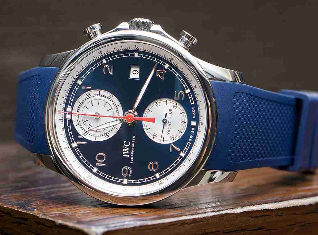 2018 Latest Update Classic IWC Portugieser Yacht Club Chronograph Blue And White Dial Replica Watch Introduce