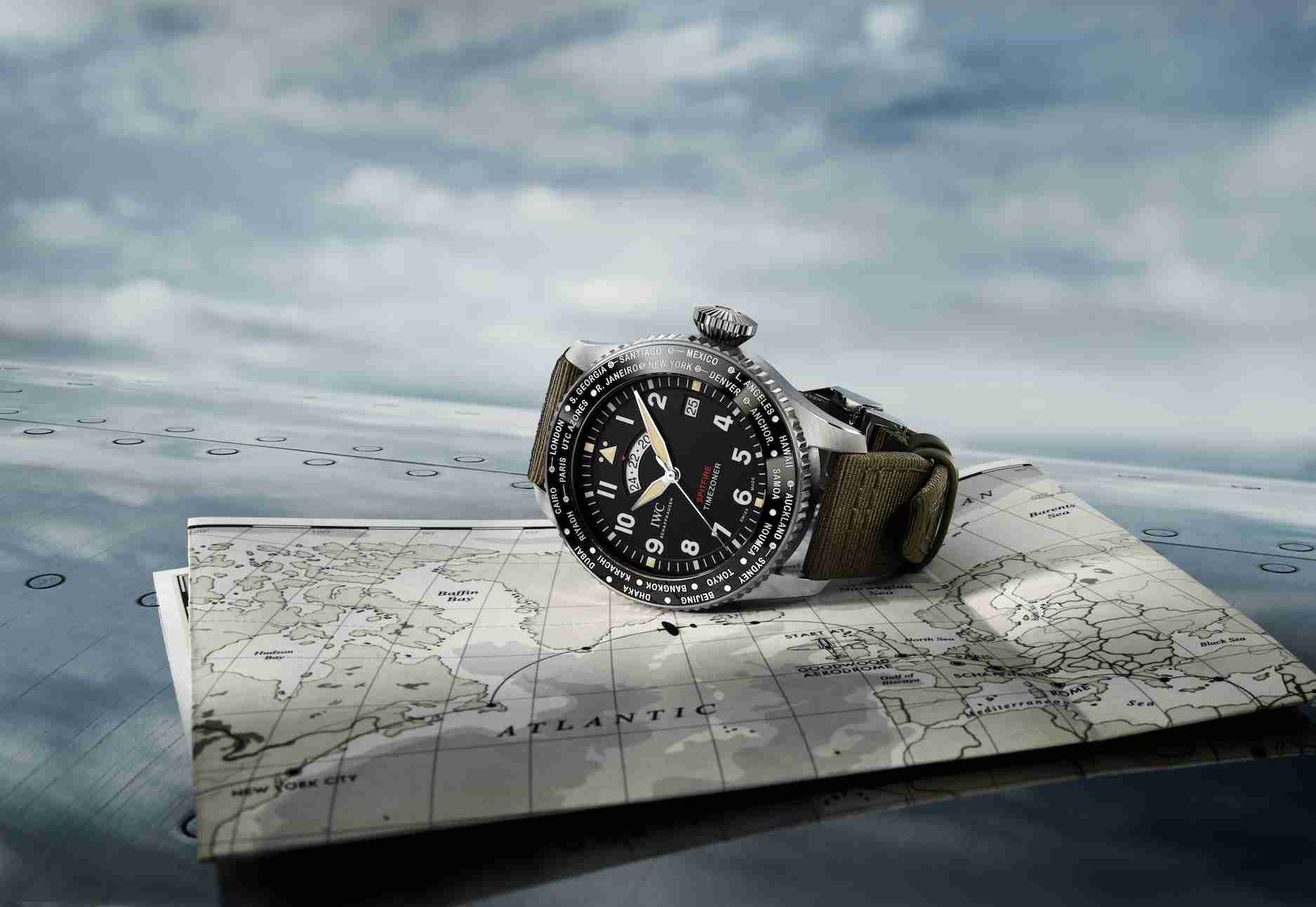 The Spitfire Plane And IWC Pilot's Watch Timezoner Spitfire Edition Replica