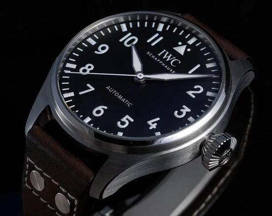 Replica IWC Big Pilot Black And Blue Dial Steel 43mm IW329301 Watch Guide 1