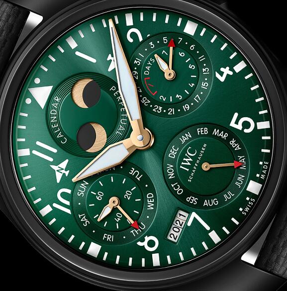 Replica IWC Big Pilot’s Watch Perpetual Calendar Limited Edition Racing Green IW503005 2